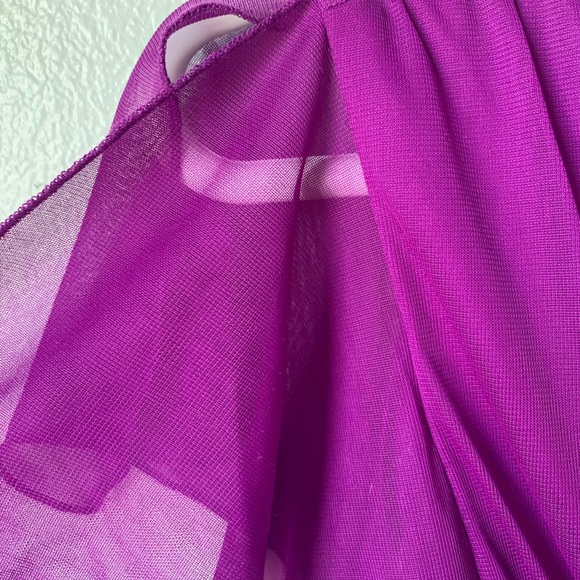 Enfocus Studio Cocktail Dress With Sheer Flutter Cap Sleeves and Fitted Bottom - Picture 5 of 7